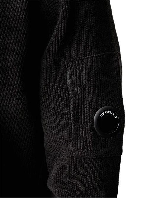 chenille cotton crewneck lens sweater C.P. COMPANY | 21CMKN196A-005558G999 BLACK